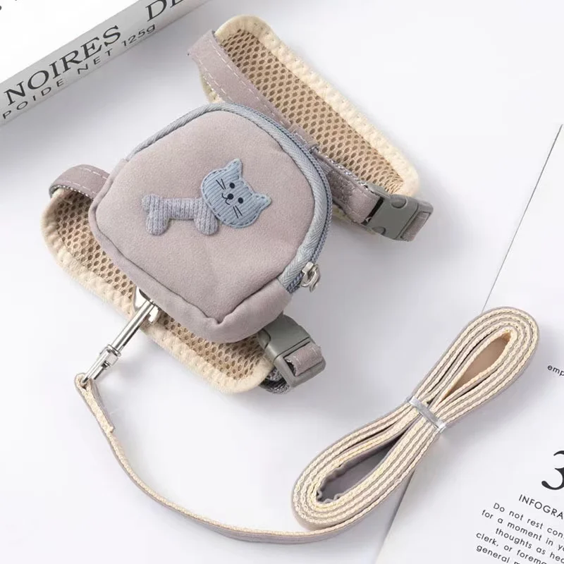 

New small and medium-sized pet I-shaped backpack chest back traction rope, Customized color