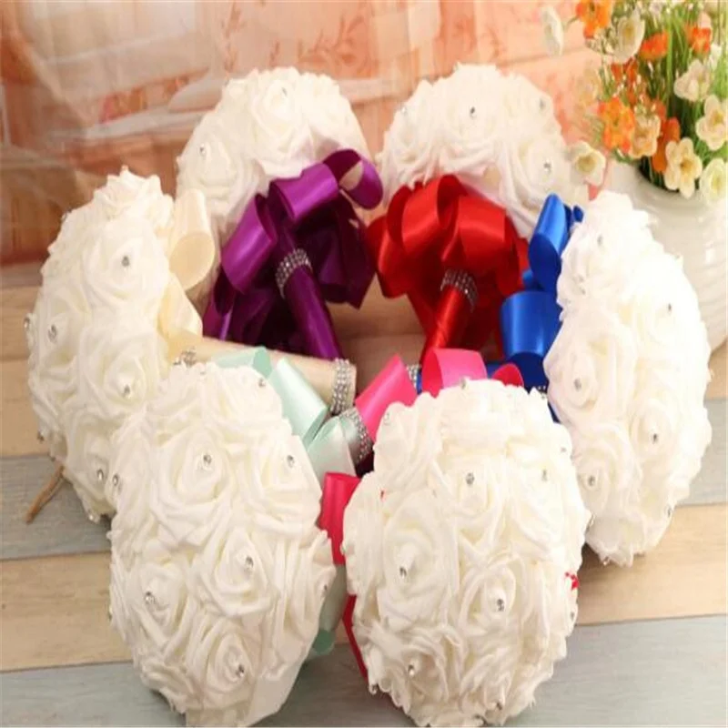 

Wedding Bridal Decoration Bouquet Cheap Handmade Artificial Flower, Red/white/purple/champagne/pink