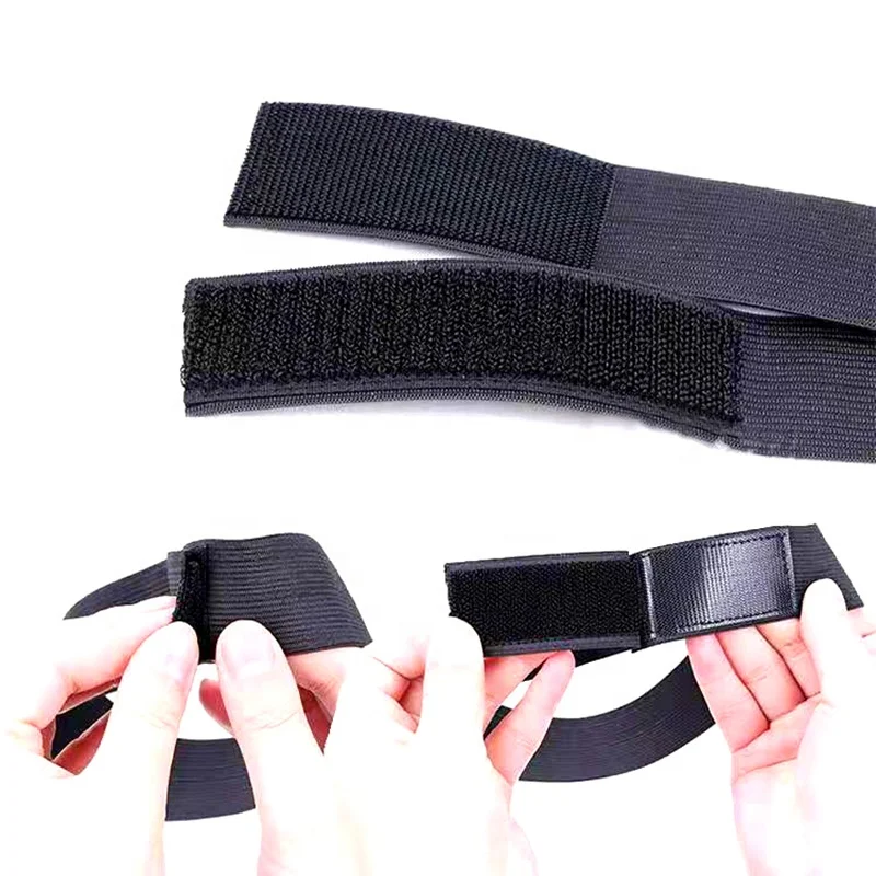 

Customized logo high quality fashion design elastic head band adjustable edge slayer band for wigs, Black