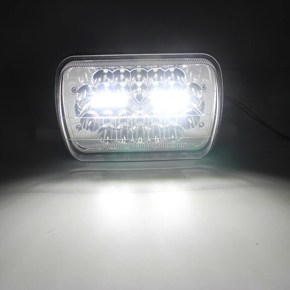 WUKMA 5x7 Inch Led Headlights 7x6 Led Sealed Beam Headlamp Hi-Low Beam Kit For H6054 6054 J-eep Wrangler YJ Cherokee