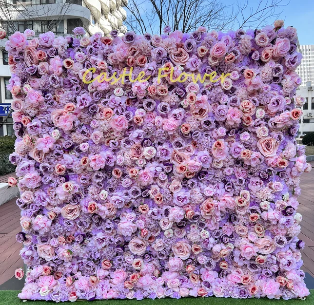 

M1001 Artificial silk rose hydrangea wall wedding decoration party shop event background 5d artificial flower wall backdrop