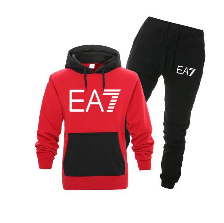 

Men's Sports Running Track suit Casual Pullover Hoodie+Pants Training Team Suits, Showed