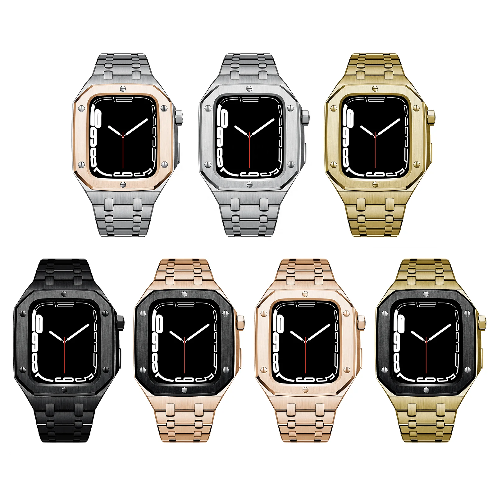 

Trendy Stock No Smart 316L Stainless Steel Watch Case For Apple Watch Series 7 6 For 40MM 44MM 41MM 45MM Apple Watch Case, Multi colors