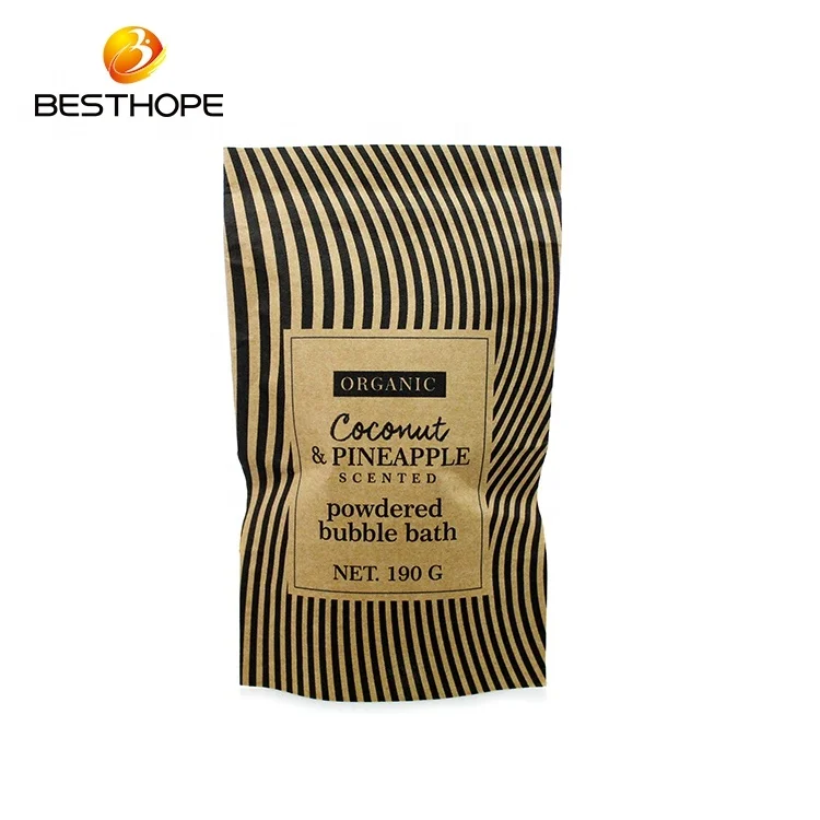 
natural organic coconut scent paper bag bubble bath powdered 
