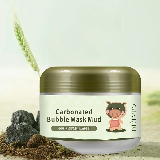 

free sample acne detox carbon face mask skincare carbonated mud bubble clay mask