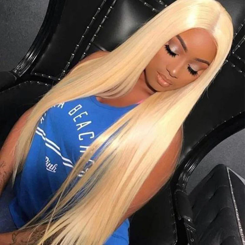 

Wholesale price Straight 13x6 Lace Frontal Wigs with Baby Hair 613 Color unprocessed Brazilian Human Hair Body wave