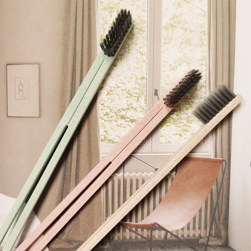 

Non-disposable toothbrush simple soft fur design toothbrush wheat straw environmental protection Japan travel hotel toothbrush, Three color