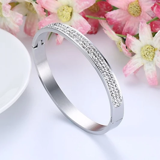 

Trendy Pave Lab Diamond Bangle Party Engagement bangles Bracelets for women Bridal Charm wedding accessaries