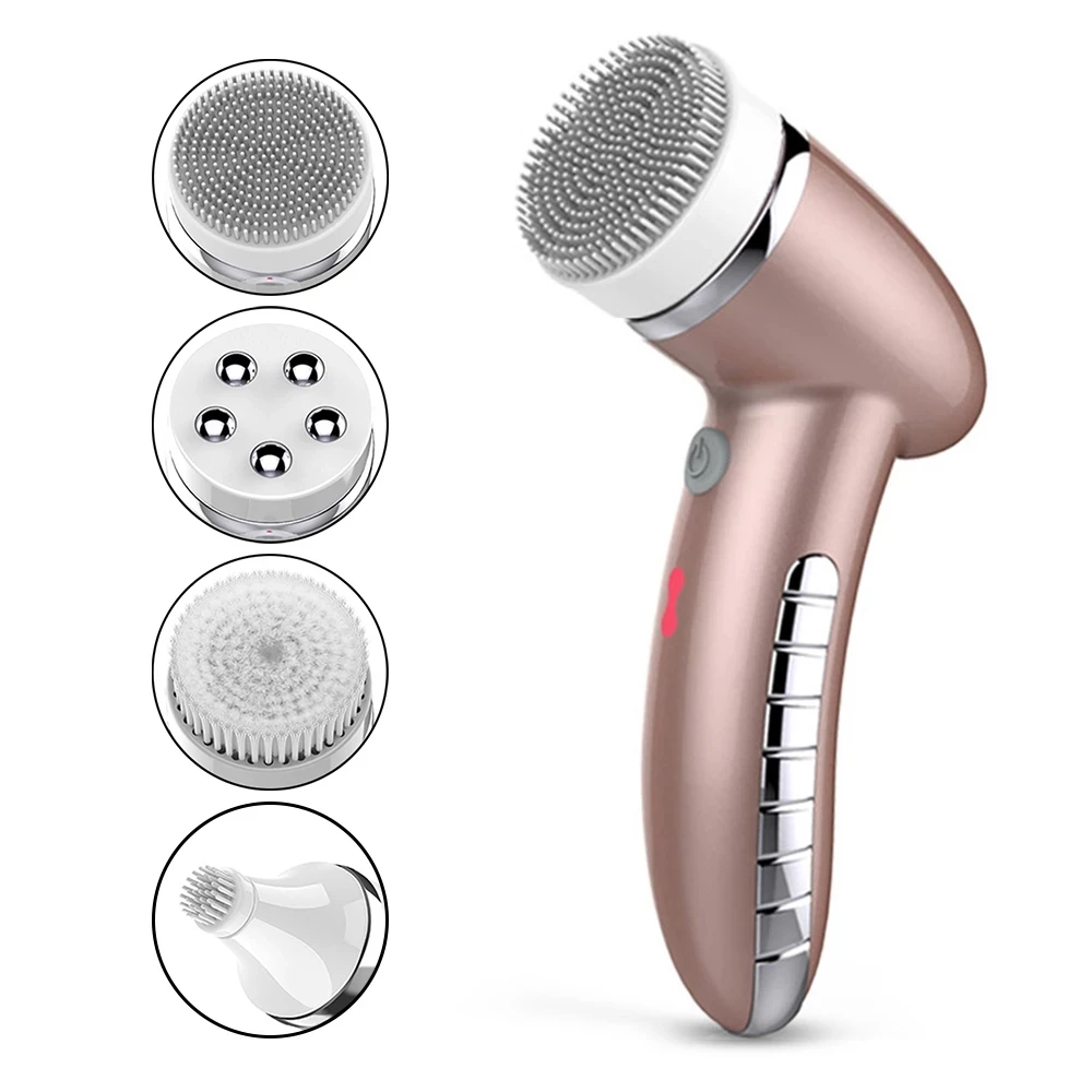 

4 in 1 USB electric spin exfoliating facial cleansing brush Electric Face Massager