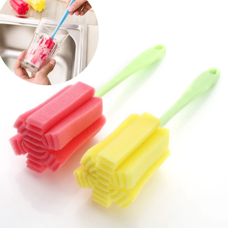 

Simple And Durable Long Handle Cup Bottle Brush Kit Sponge Cleaning Cup Brush Kitchen Cleaning Brush, Picture