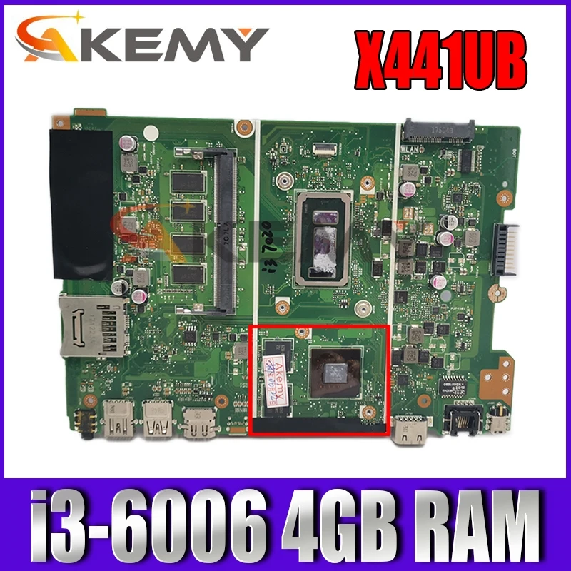 

X441UB i3-6006CPU 4GB RAM motherboard For ASUS X441U X441UB X441UV Laptop mainboard Tested free shipping