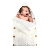 

Best selling European and American new velvet sleeping bag Baby stroller warm button knitted wool sleeping bag