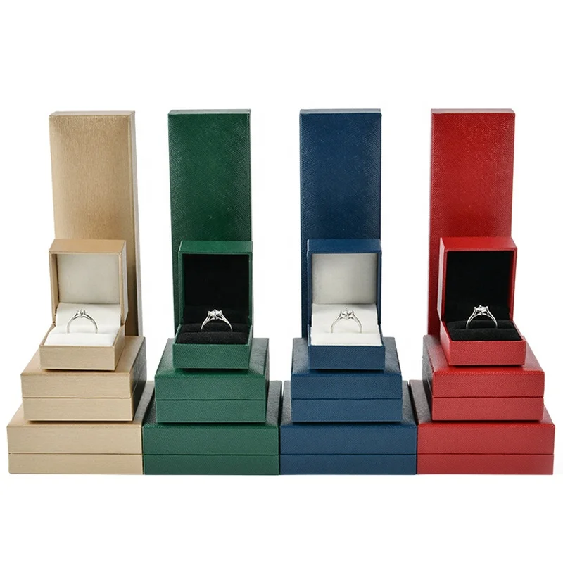 

Wholesale joyeria cajas packaging boxes jewelry ring pendant bracelet necklace jewel box, Red,blue,green,gold or custom
