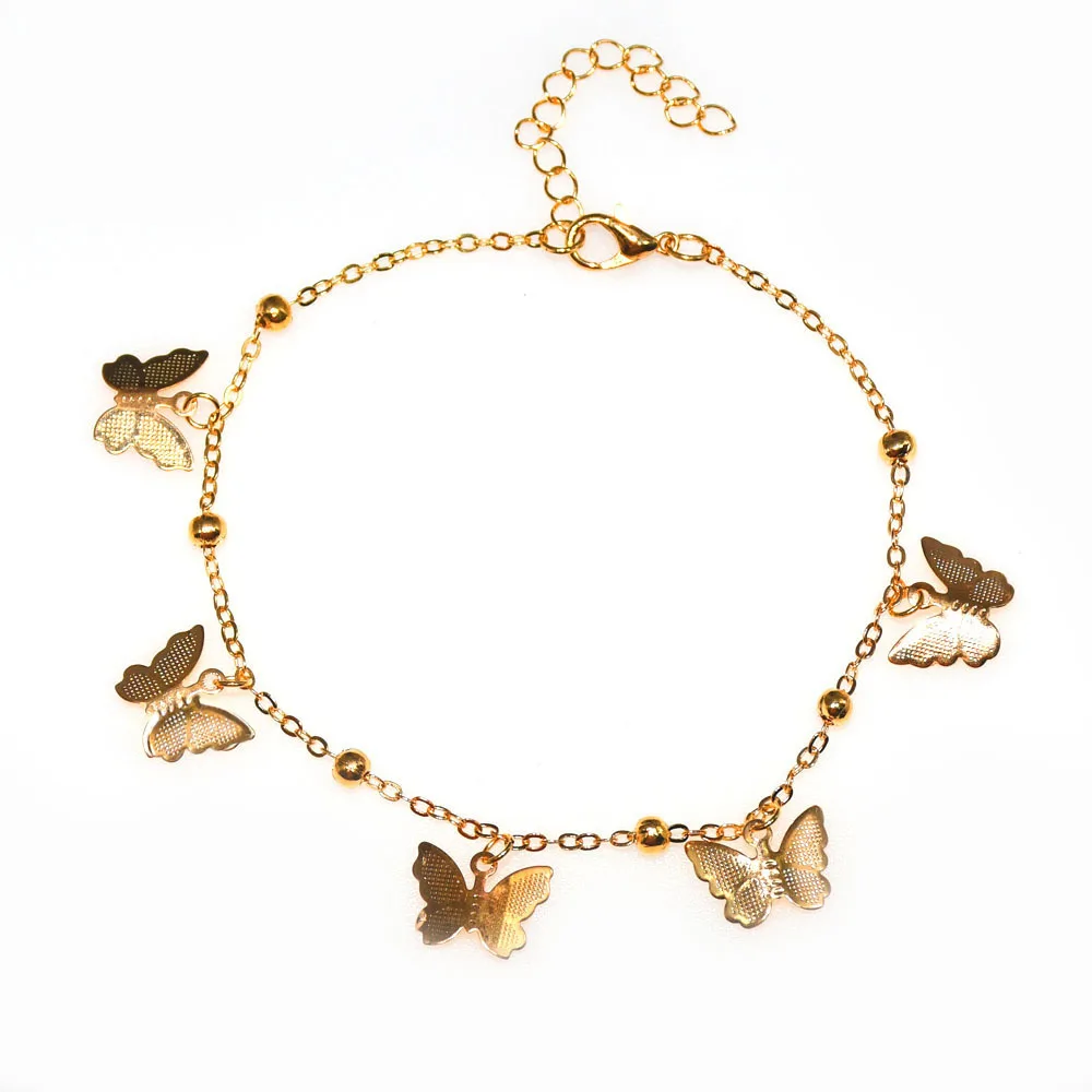 

Wholesale stainless steel butterfly anklet bracelet gold ladies anklet BHAP021