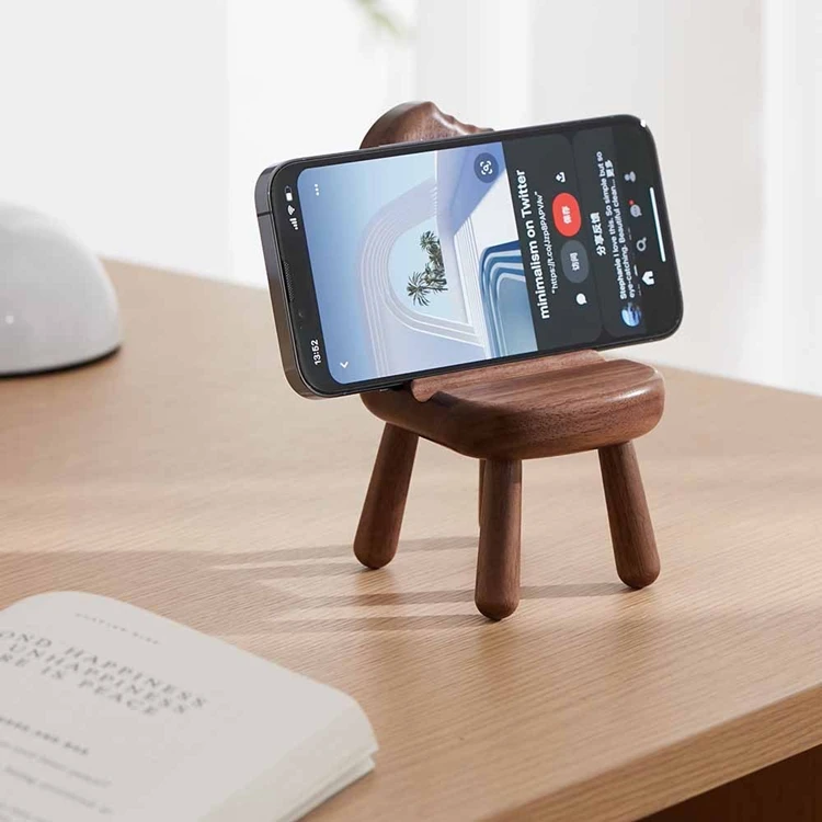 

Fast Shipping Wooden Universal Cell Mobile Desktop Chair Lazy Phone Holder