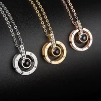 

Marlary High Quality Latest Fashion Necklace Accessories Cz Crystal Engraved Roman Numerals Women Jewelry Necklace