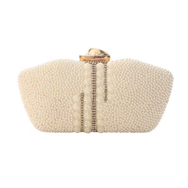 

Elegant Light And Luxurious Pearl Evening Bag Handmade Beaded Firm And Not Easy To Fall Off Evening Bag, Beaded bags