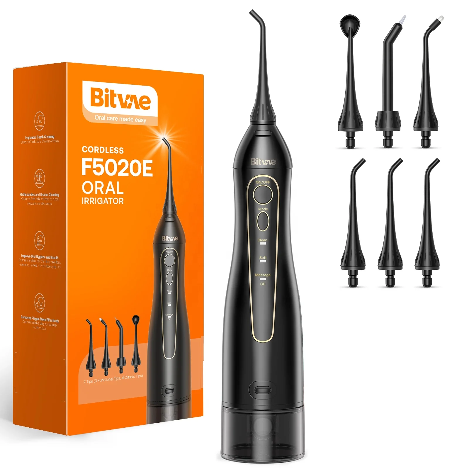 

Bitvae BV F5020E Portable Water Flosser Cordless Oral Cleaner Dental Irrigator With Massage Function