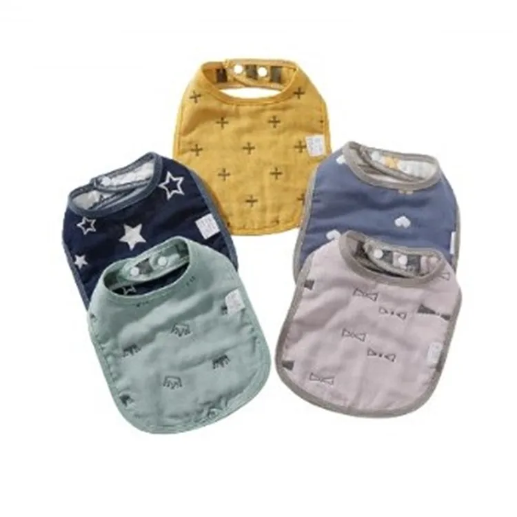 

Double Side Cotton Baby Bib Washable Silicone Baby Bib Comfortable and Soft Baby Bib, Multi-colors