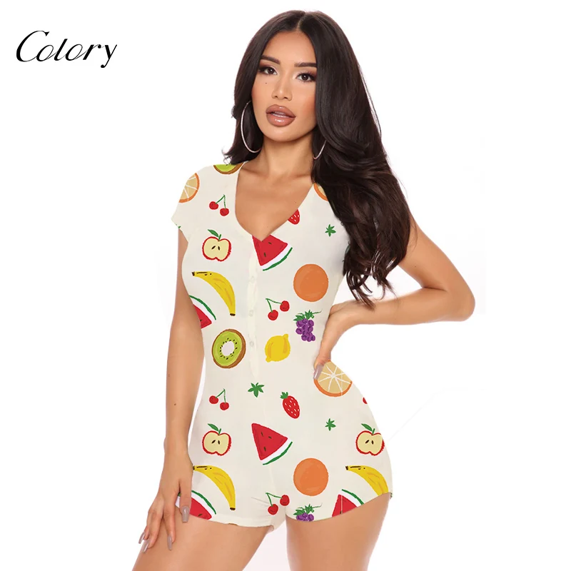 

Colory High Quality Sleepwear Woman Bodysuit Fall Onesie Women, Picture shows