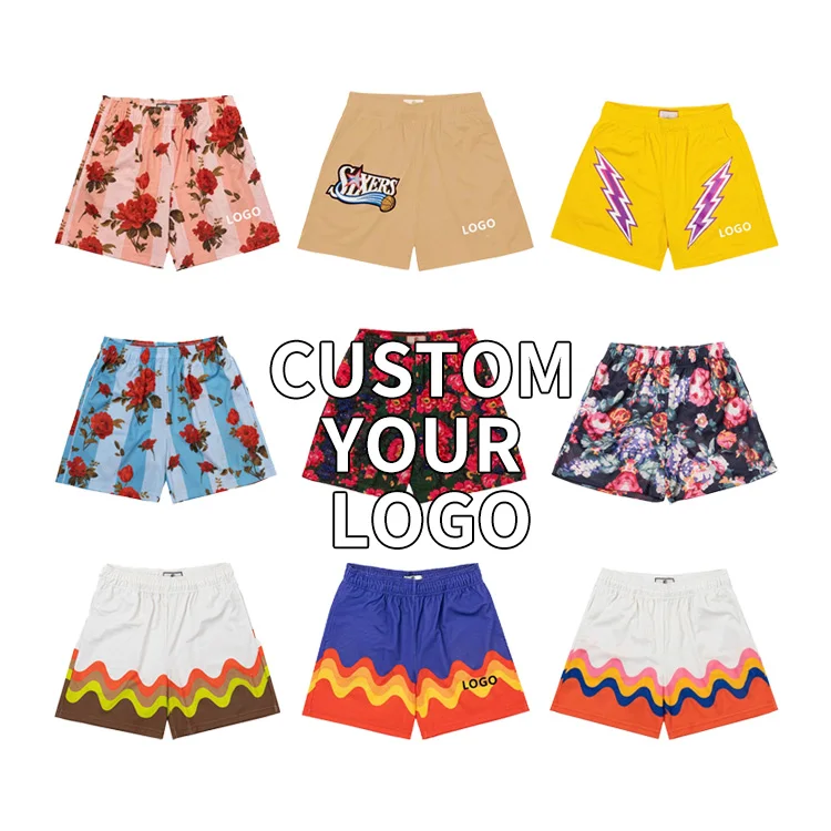 

Customized Breathable Mesh Pocket Shorts Sport Sublimation Logo Gym Shorts Men