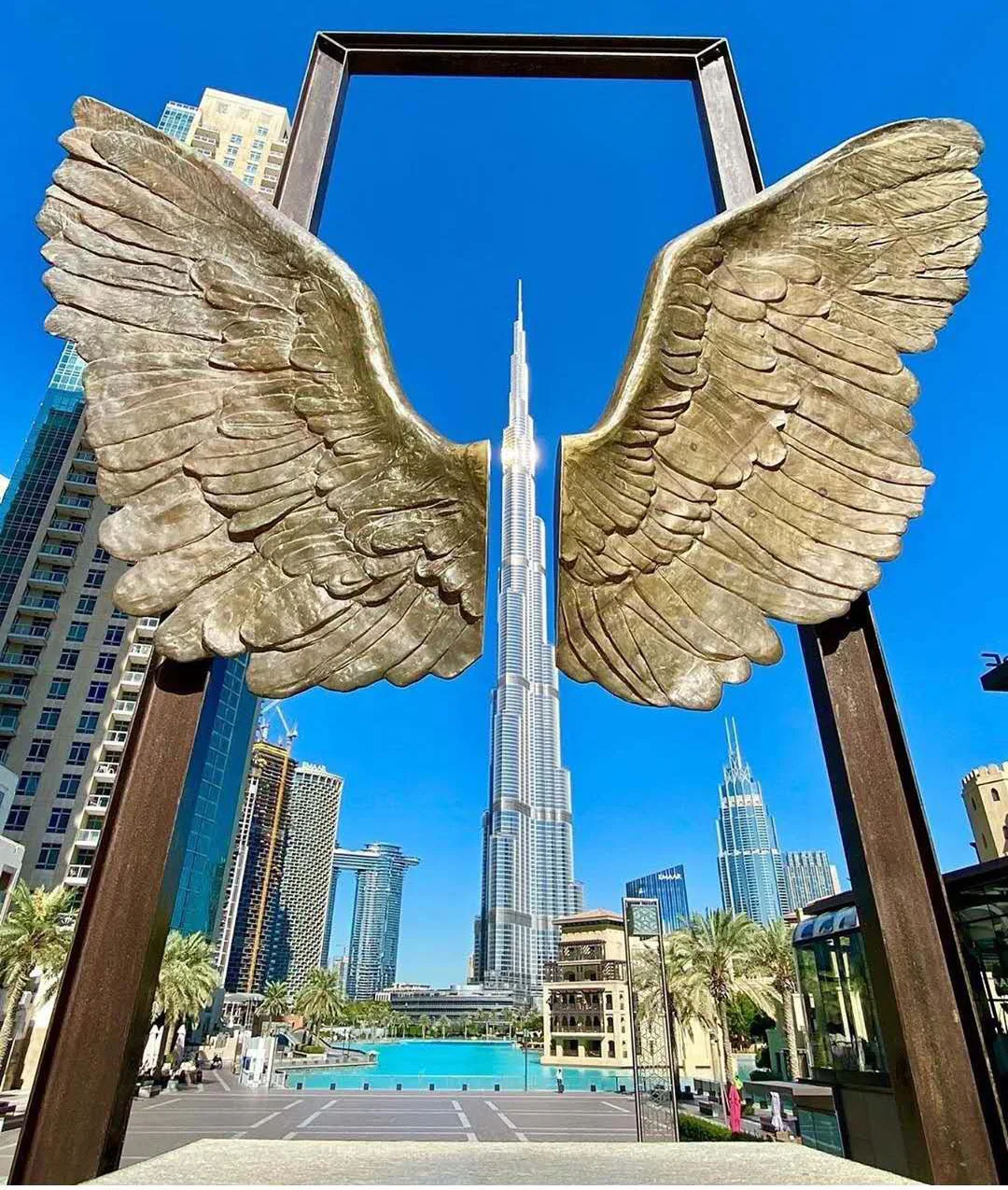 

garden decoration and outdoor construction decoration angel wings of mexico in downtown Dubai, Customized