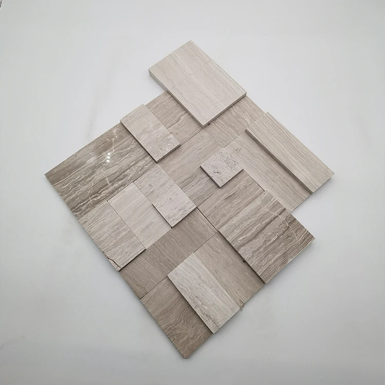 Wholesale Polish Light Wooden Grain Seamless Tightly Structured 300*300MM Irregular Mosaic Tiles