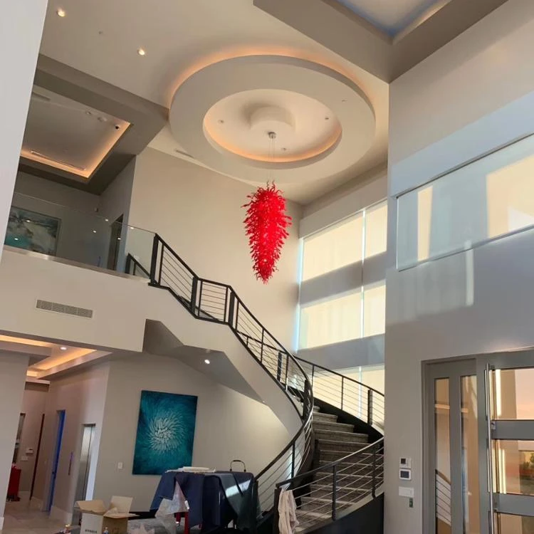 

Vintage Large Size Murano Art Red Chandeliers Lighting Handblown Glass Italian Chandelier