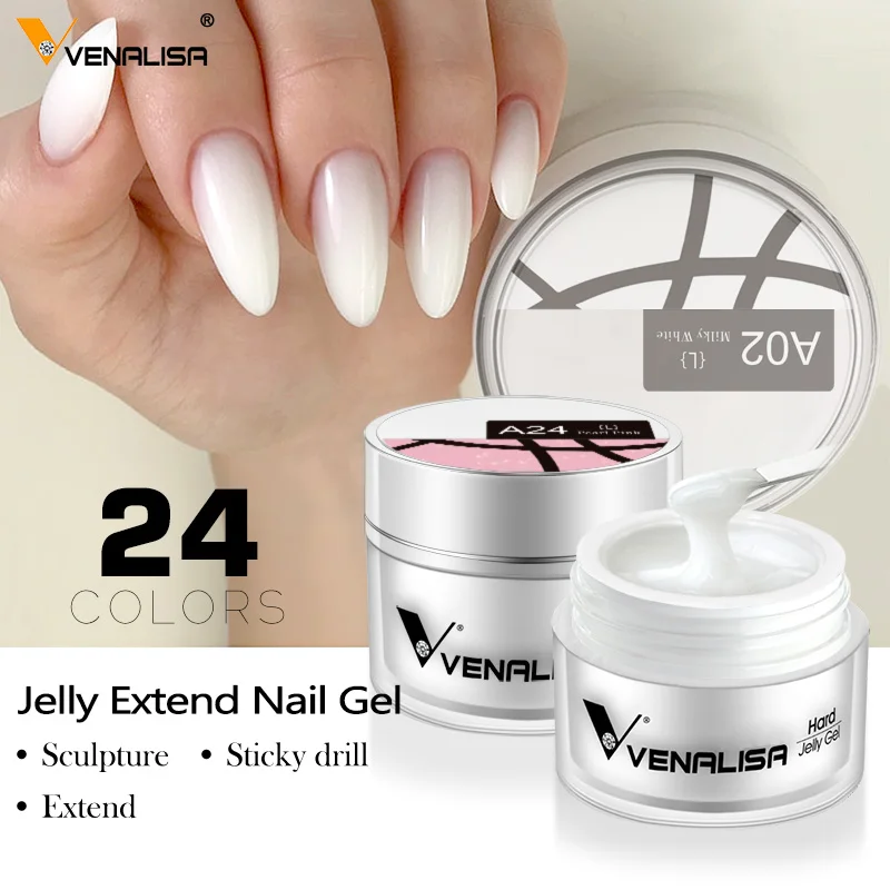 

60915S Venalisa Jelly gel 15 ml Led&UV Extend Sculpture Nail art 24 Colors OEM private brand Camouflage color gel, 14 colors #a01s-#a14s