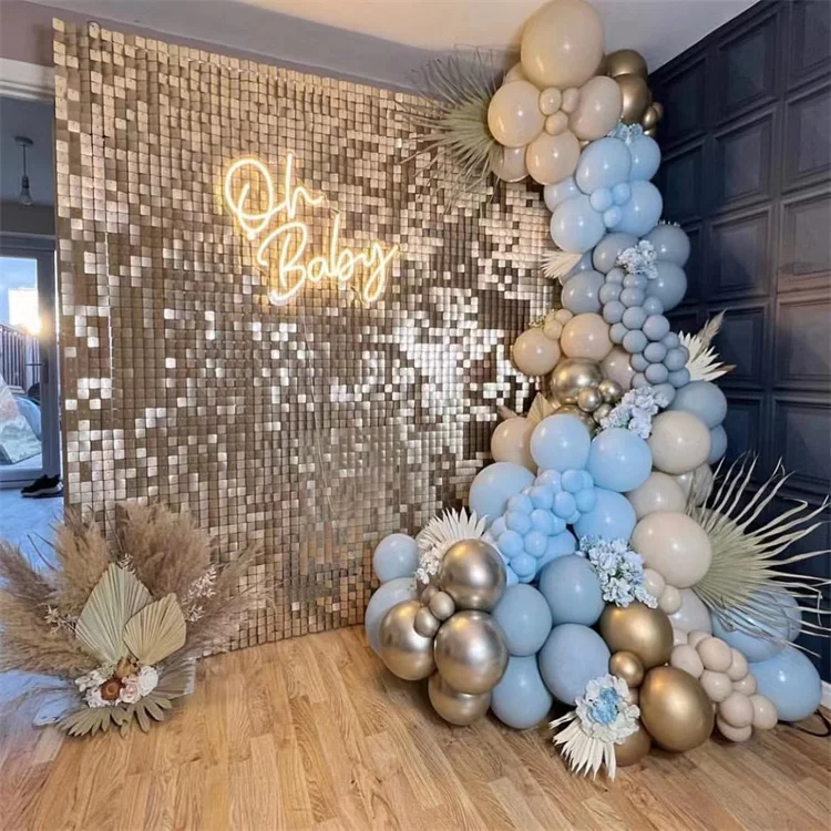 

Hot Sales B-2301 Decorative Stage Backdrop Sparking Artificial Sequin Wall For Party Wedding Event Decoration