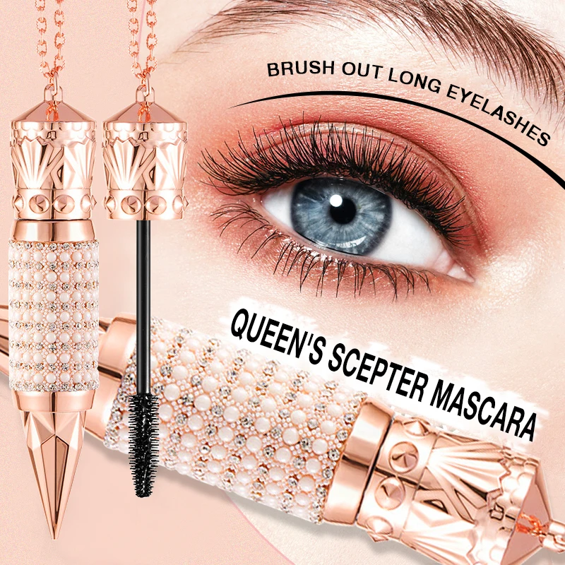 

Newest Diamond Queen Scepter Mascara Makeup Waterproof Lasting Curling Volume 4D Fiber Mascara