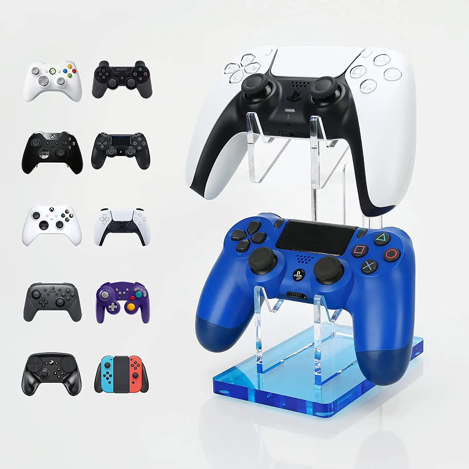 

Universal Dual Controller Holder PS4 PS5 Xbox One Switch Controller Stand Gaming Accessories Build Game Fortresses, Black white