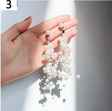 

2020 hot sale korean geometry tassel earrings simple long earrings wholesale, Picture shows