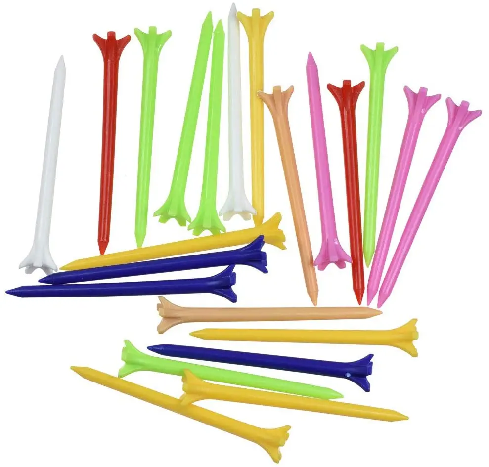 

High quality customized plastic golf tees used to reduce friction and side spin, Mixed color