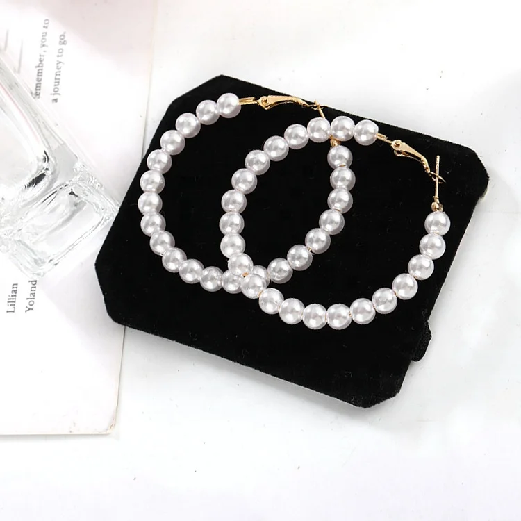 

Luxury Big Round Imitation Pearl Earrings Personality Women Wedding Gift Ear Jewelry, Picture