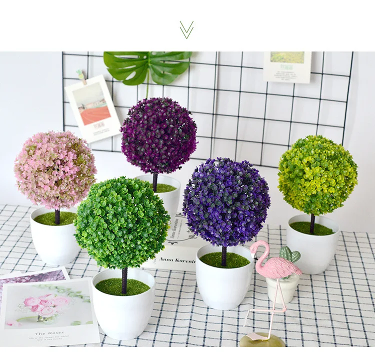 

Popular Simulation Potted Indoor Artificial Plants Colored Succulent Pot For Decoration