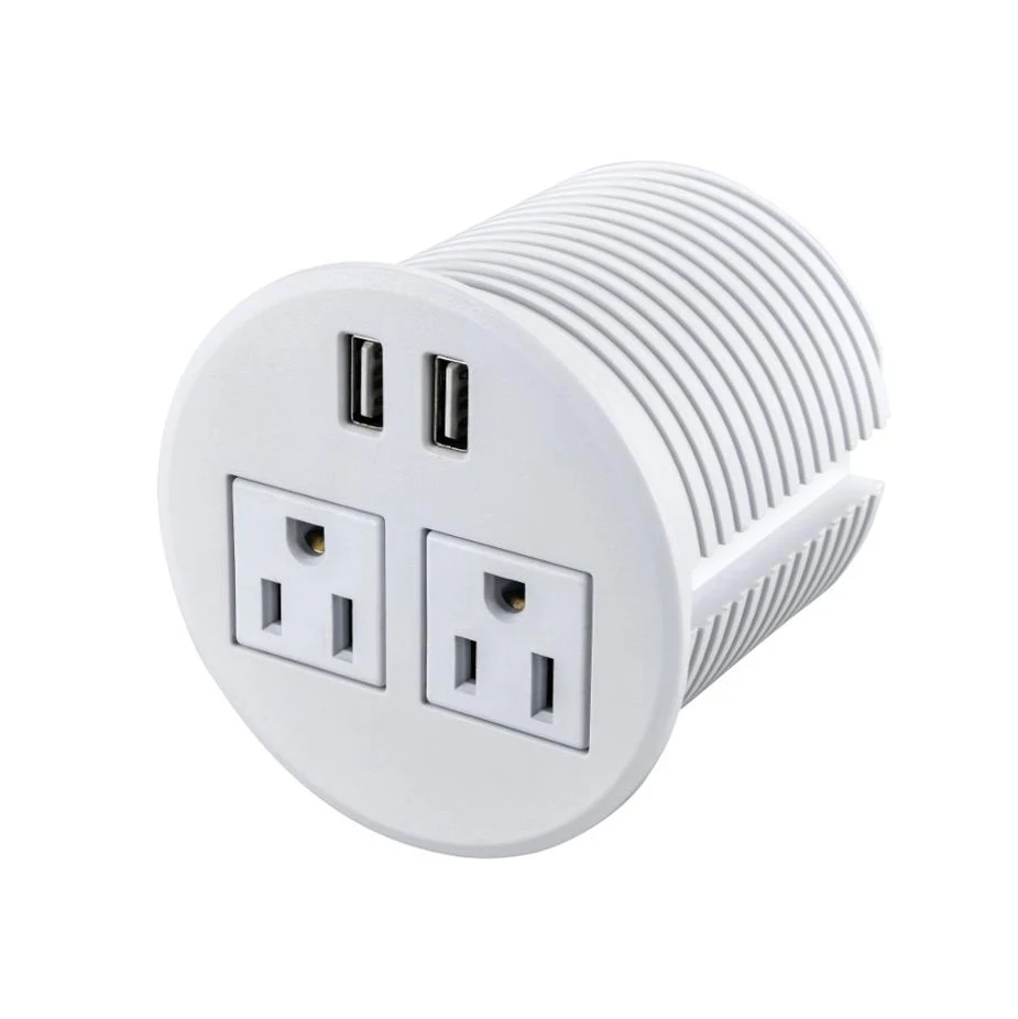 80mm Us Round Desk Power Grommet Outlets With Usb Port Hidden Power