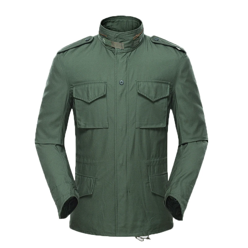 

New Army Fan Green Nylon Cotton M65 Windbreaker Riding Outer Army Jacket Sports Coat Black NC Fabric Cotton Coat, Picture