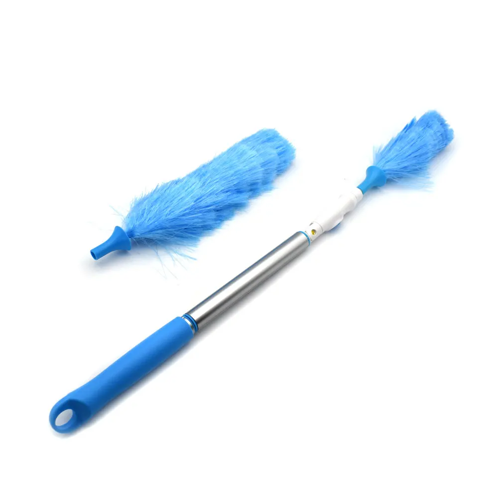 

Rotary Duster Cleaner Feather Duster 180 Degree Bending 360 Degree Rotation Cleaning Brush Dust Collector, Blue