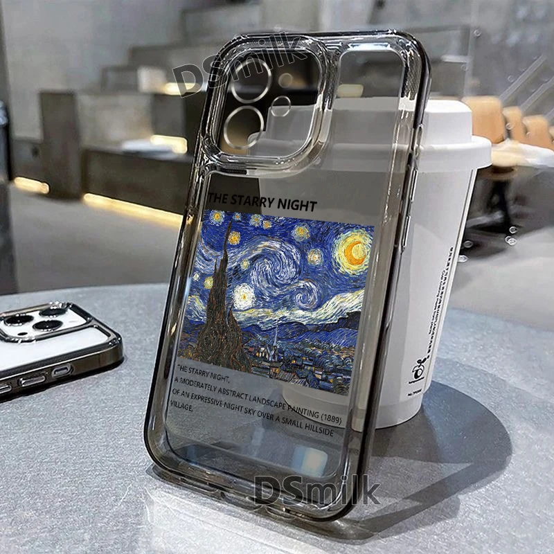 Famous Painting Phone Case for iPhone 15 14 13 Pro 12 11 Pro Xs X XR Max 8 7 SE Strong TPU Cases Soft Back Cover