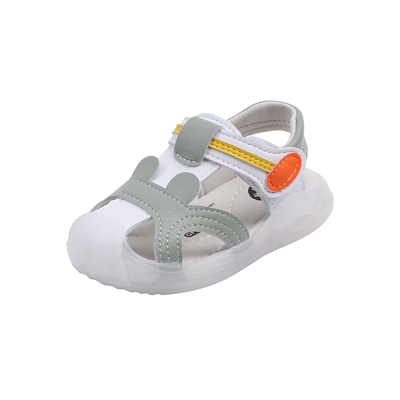 

XIXIBB Summer 2020 children's luminescent sandals baby fashionable soft sole shoes boys and girls lighting casual shoes, Black yellow green