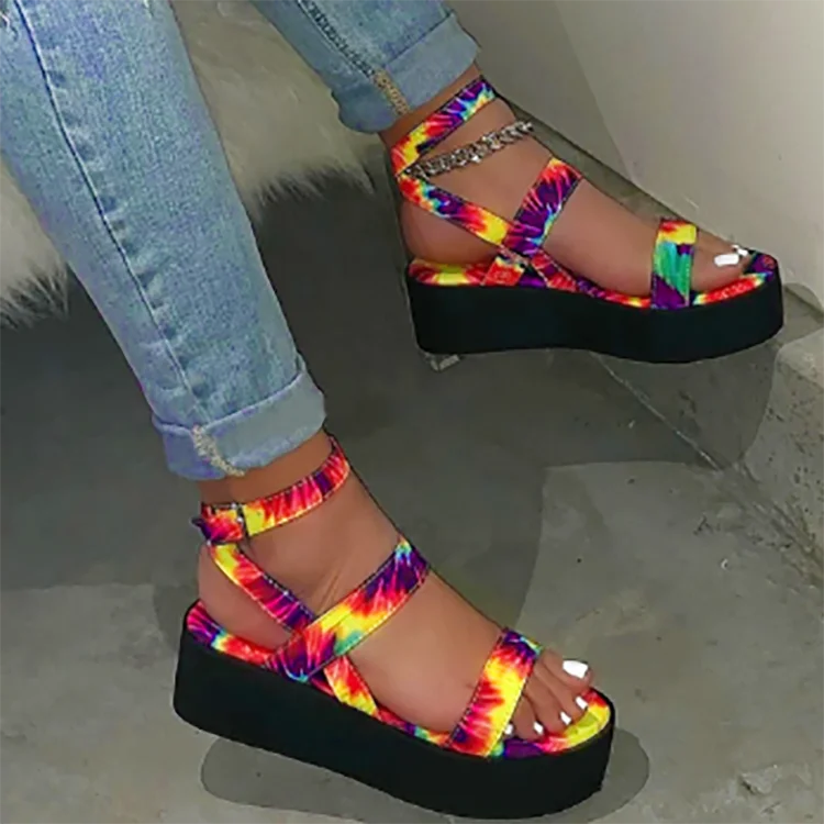 

Popular thick sole wedge design sandals ladies shoes for women