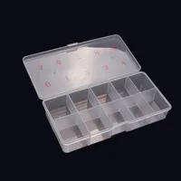 

Clear Empty Nail Art Tips Plastic Storage Box For False Nail Tip Container