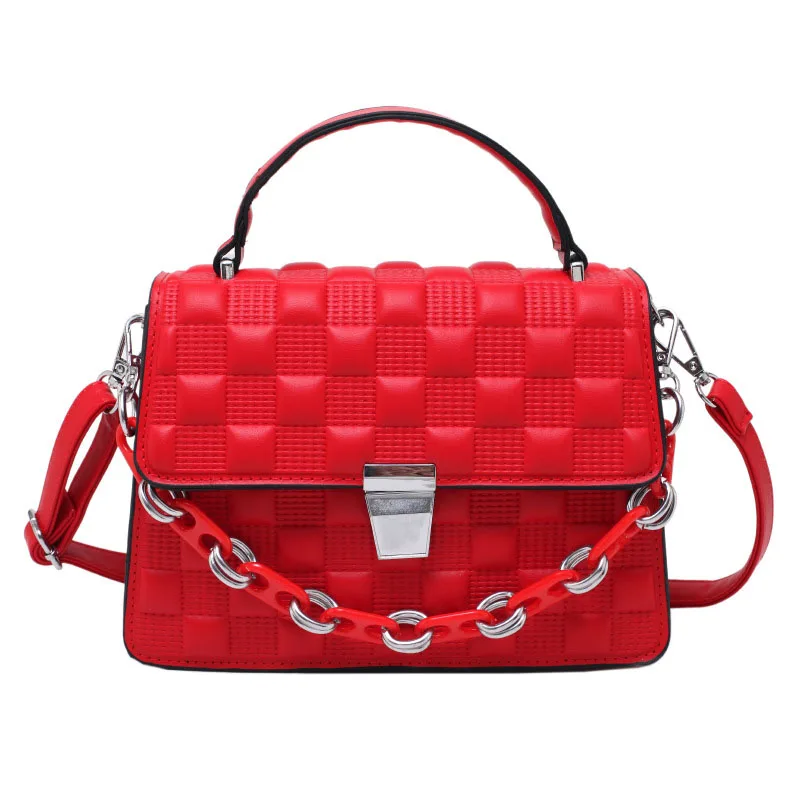 

Amazon Autumn And Winter Hot Style Fashion Retro Plaid Indentation Handbag Simple Ladies One-shoulder Diagonal Bag Chain Bag 330