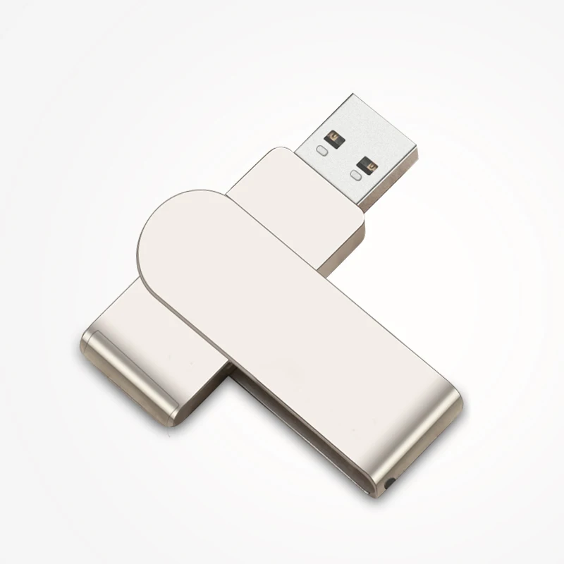 

U&H metal rotary USB flash drive customized creative high speed USB flash drive creative customized LOGO business USB flash driv, Silver pearl