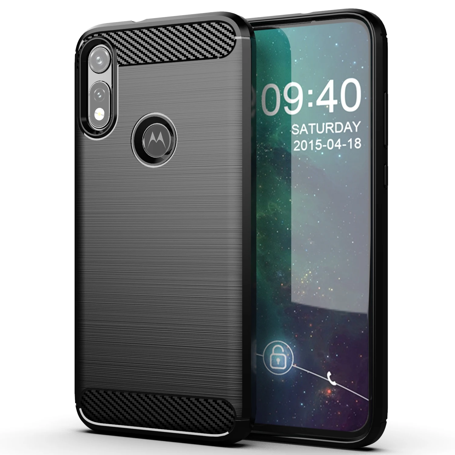 

Carbon Fiber Shockproof Soft TPU Back Cover mobile Phone Case For Moto e 2020