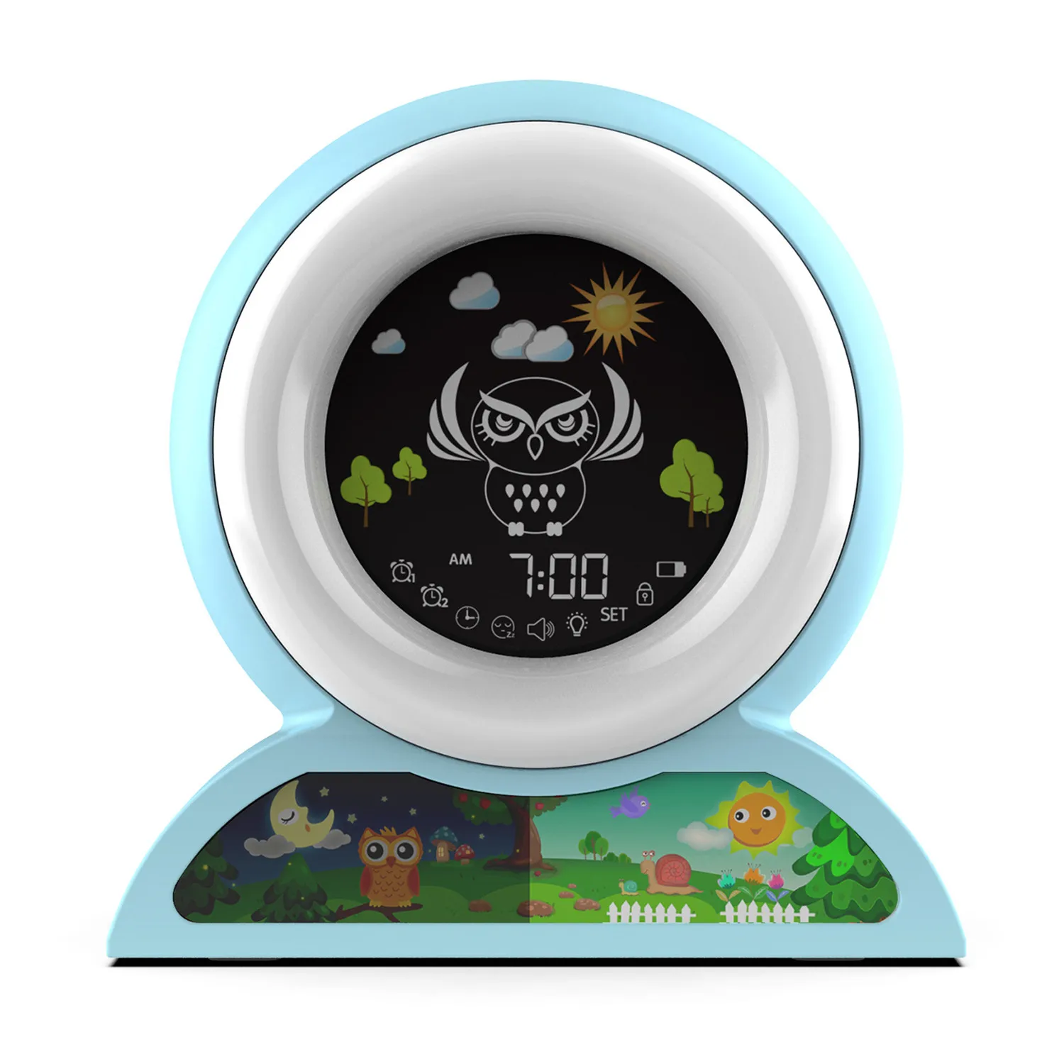 

KG-2719 Hot Sale Fashionable Smart Wake Wake Up Owl Sleep Trainer Alarm Clock Night Light, Customized color