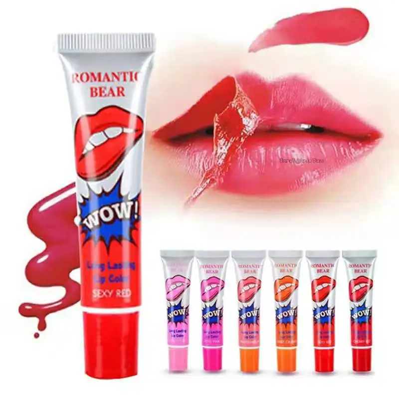 

Romantic Bear Lip Color 6 Colors Professional Long Lasting Waterproof Sexy Magic Peel Off Lip Tint Lipstick