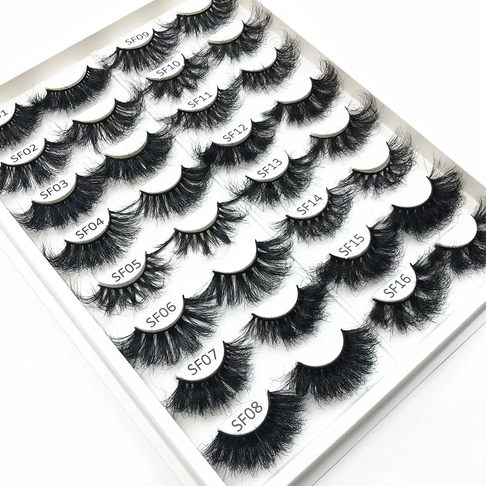 

Best Selling Super Fluffy Mink Lashes 3d 5d wholesale Vendor Own Brand Extra Long Luxurious 25mm 28mm 30mm Mink Eyelash, Black color