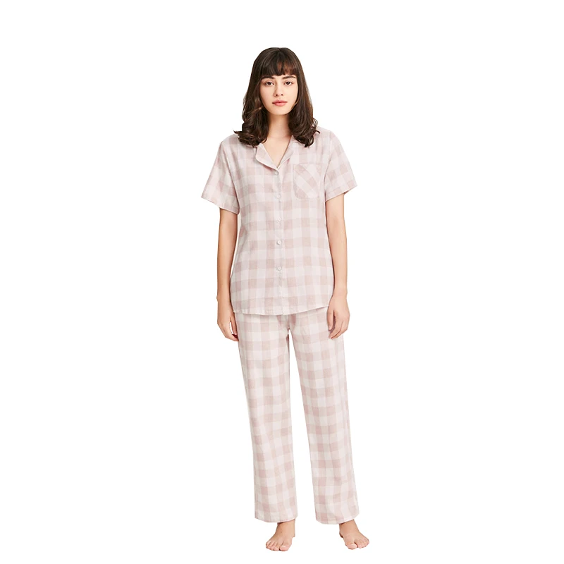 

In-Stock Items Women's Sleepwear Ladies Home Wear Suits Pajamas Nightwear Short Sleeves Set for Women, Picture show and custom